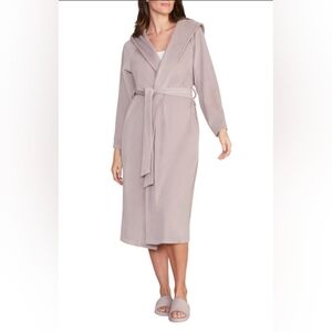 NEW Barefoot Dreams Women's Velour Hooded Robe - Deep Taupe